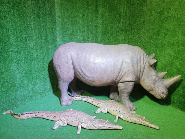 Life-size crocodiles